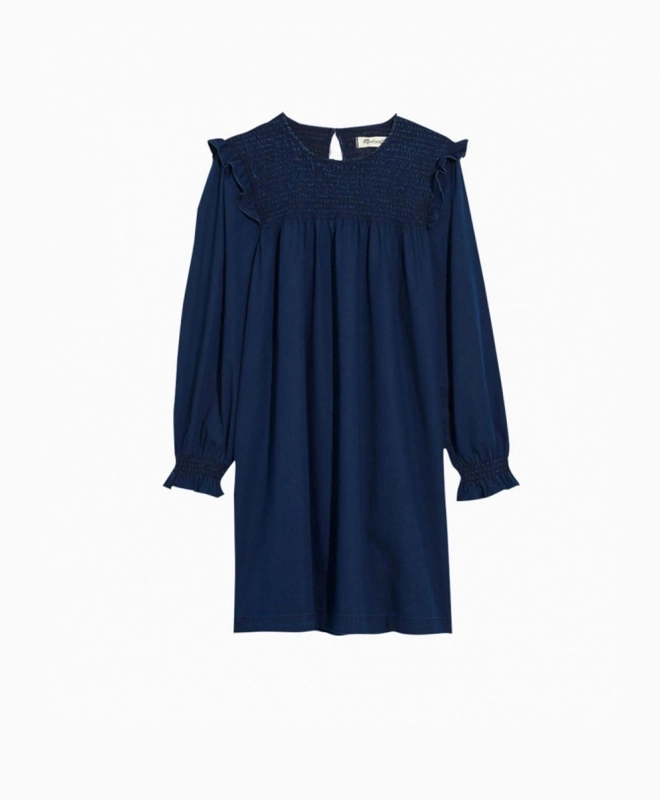 Location Robe de soirée MADEWELL Indigo Ruffle Neck Smocked Babydoll 1