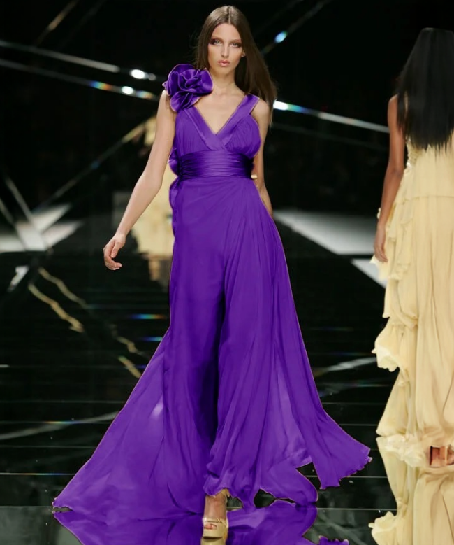 Location et Achat Robe Elie Saab, modèle Plissé Orchidée SS2008 3