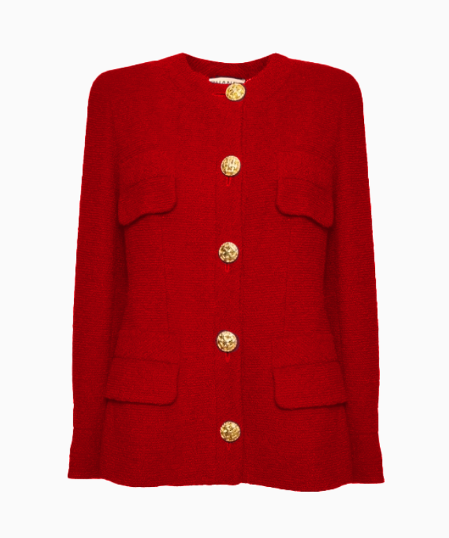Location et Achat Veste Chanel, modèle Tweed Rouge FW1992 1