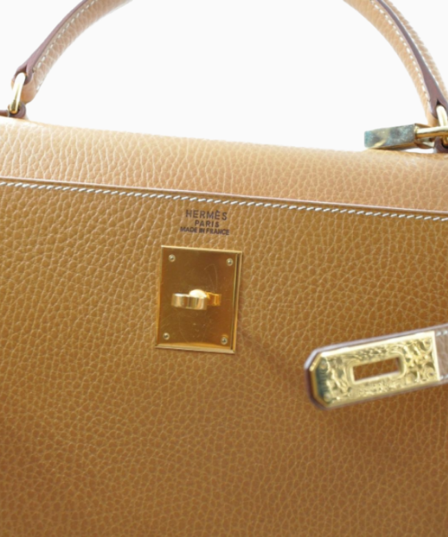 Achat Sac Hermès, modèle Sac à main Hermès Kelly 32 cm en cuir Courchevel gold 3
