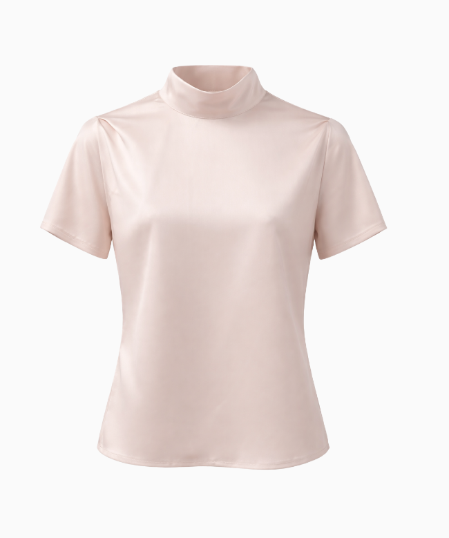 Location et Achat Top Nonchalant Label, modèle Soie Fluide Col Montant Ivoire