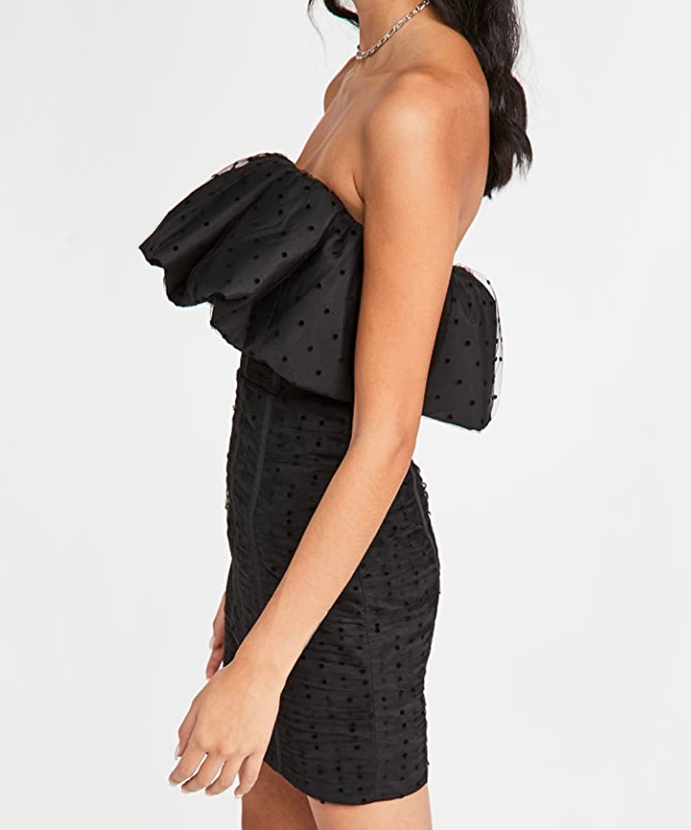 Location Robe de soirée Self Portrait Polka Dot Ruffled Mesh 4