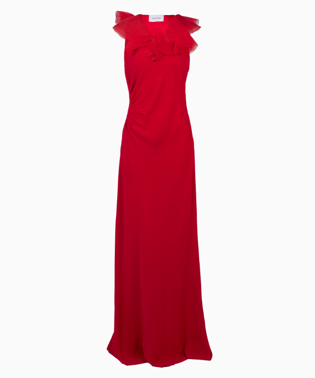 Location et Achat robe Valentino, modèle Symétrique Ruffle Rouge 1