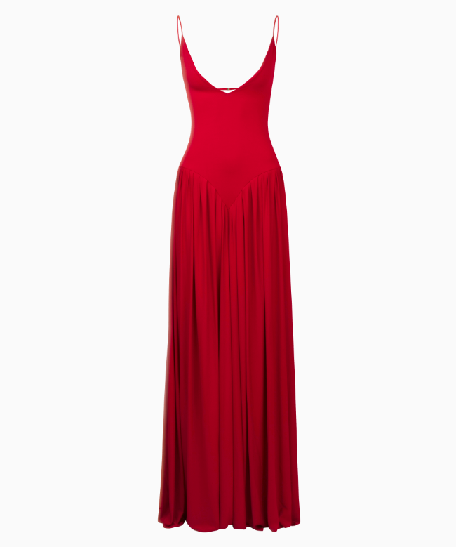 Location et Achat Robe Alexandre Vauthier, modèle Plissé Rouge Fluidité 1