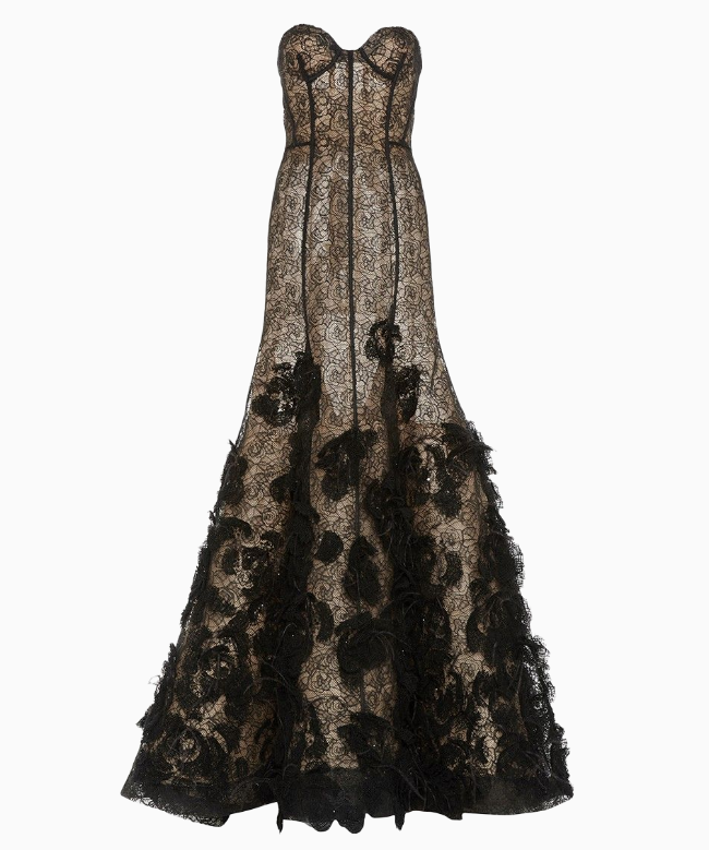 Location Robe de soirée Oscar De La Renta, modèle Black Lace 2