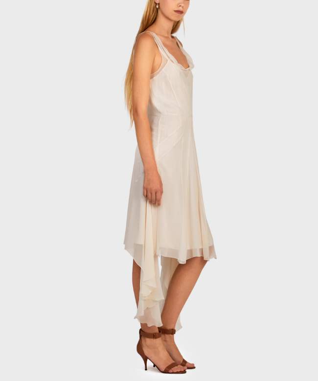 Location Robe de soirée John Galliano, modèle Mousseline Blanche 4