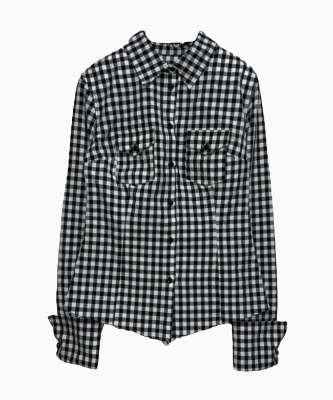 Achat Robe de soirée Marques Almeida, modèle Mono Grid,Cette robe-chemise à carreaux signée Marques’Almeida revisite le motif classique en noir et blanc avec une approche contemporaine et graphique