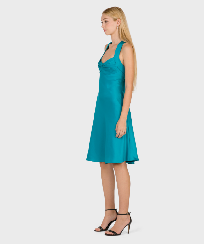 Location Robe de soirée Calvin Klein, modèle Drapé Bleu Ciel 3