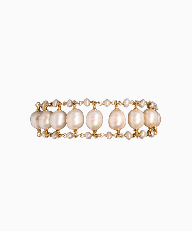 Location Bracelet Maud T, modèle Rail Pop Corn Blanc