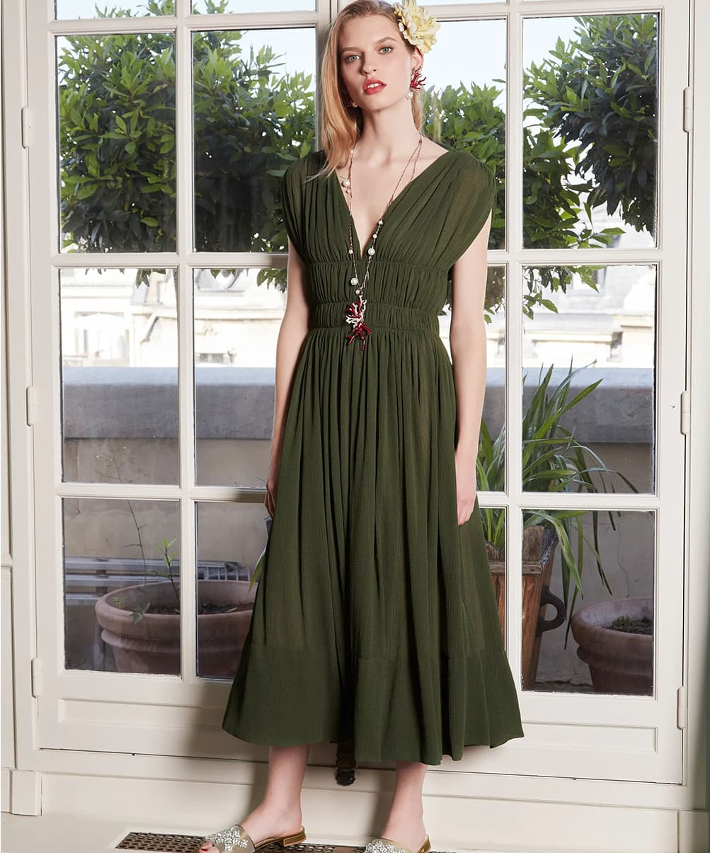 Location Robe de soirée Paule Ka Empire kaki 1