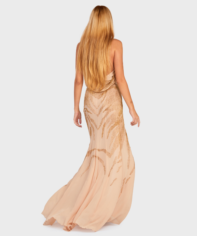 Location Robe de soirée Roberto Cavalli, modèle Sirena Dorée 3