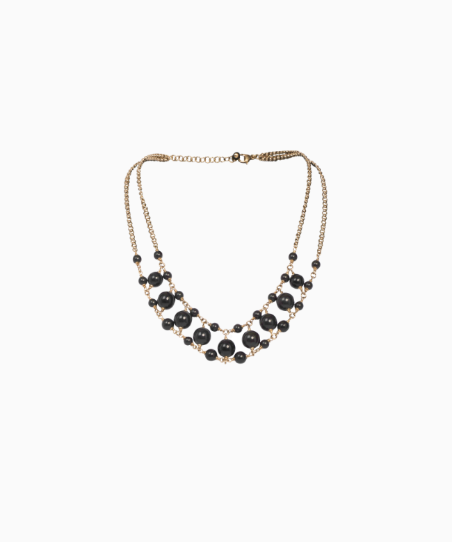 Location Collier Maud T Bijoux, modèle Rail Pop Corn Noir