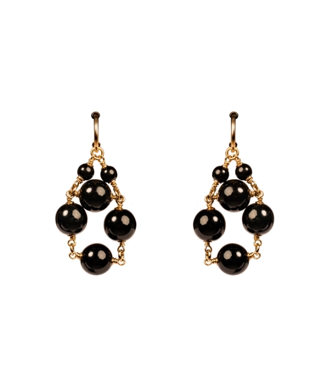 Location Boucles D'Oreilles Maud T, modèle Rail Damier Pop Corn Noir