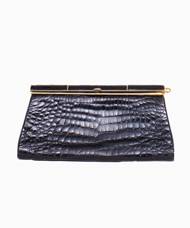 Location Pochette Loewe, modèle Cuir Crocodile Noir 1