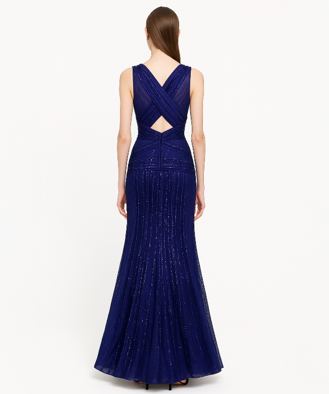 Location Robe de soirée Zuhair Murad, modèle Blue Lace And Crystal 3