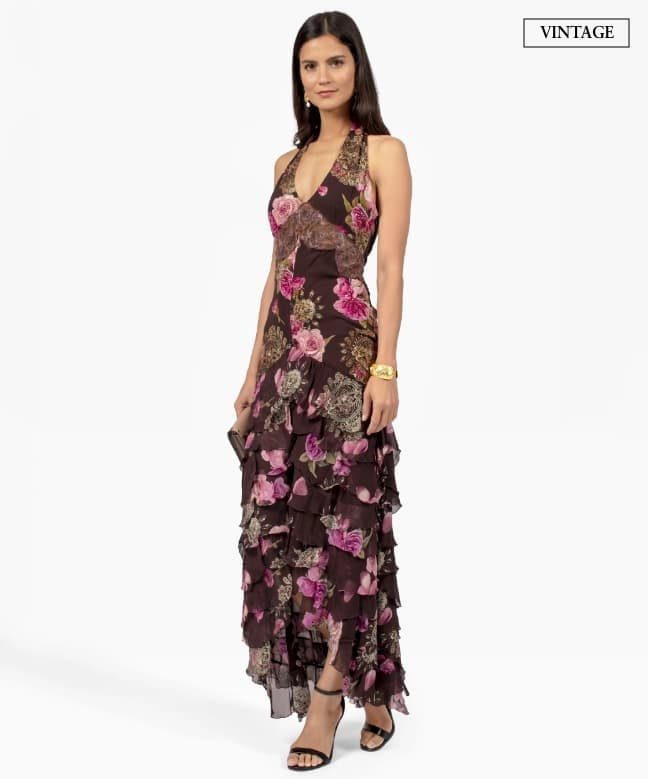 Location Robe de soirée Ungaro, modèle Purple Bloom 1