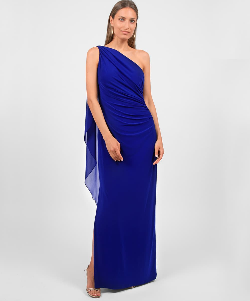 Location Robe de soirée longue Ralph Lauren Georgette Cape Gown 1
