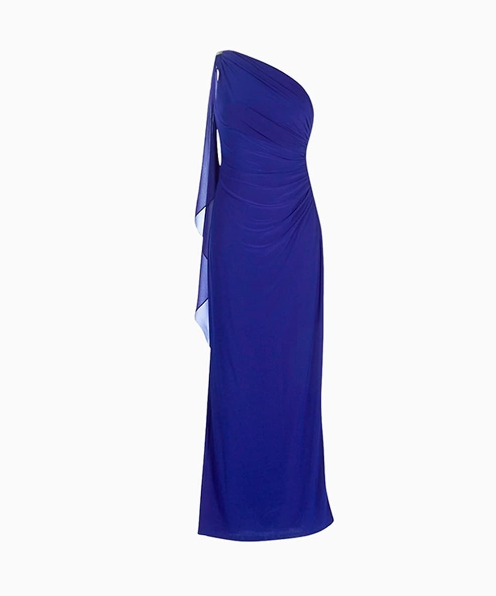 Location Robe de soirée longue Ralph Lauren Georgette Cape Gown 2