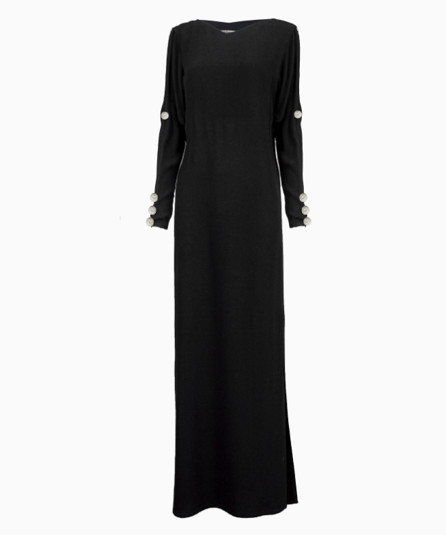Location et Achat Robe Yves Saint Laurent, modèle Noire Minimaliste FW1997 1