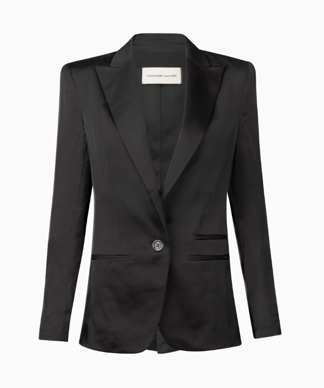 Location et Achat veste Alexandre Vauthier, modèle Smoking Satin Noir 1