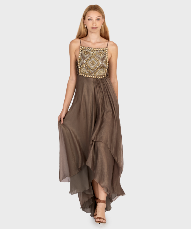 Location Robe de soirée Jean Louis Scherrer, modèle Sable Impérial 1