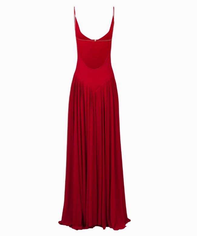 Location et Achat Robe Alexandre Vauthier, modèle Plissé Rouge Fluidité 3