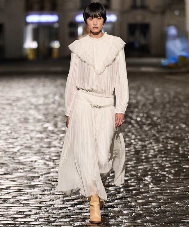 Location et Achat Jupe Chloé, modèle Crème Bohème FW 2021 Gabriela Hearst 1