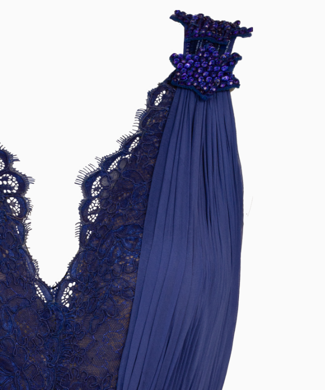 Location Robe de soirée Zuhair Murad, modèle Blue Lace And Crystal 5