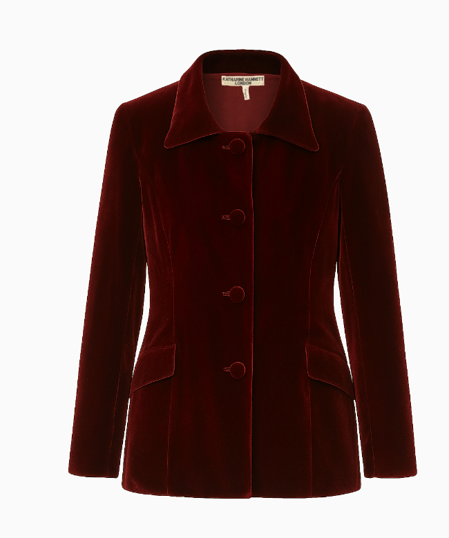 Location et Achat Ensemble Katharine Hamnett, modèle Velours Grenat FW1997 1