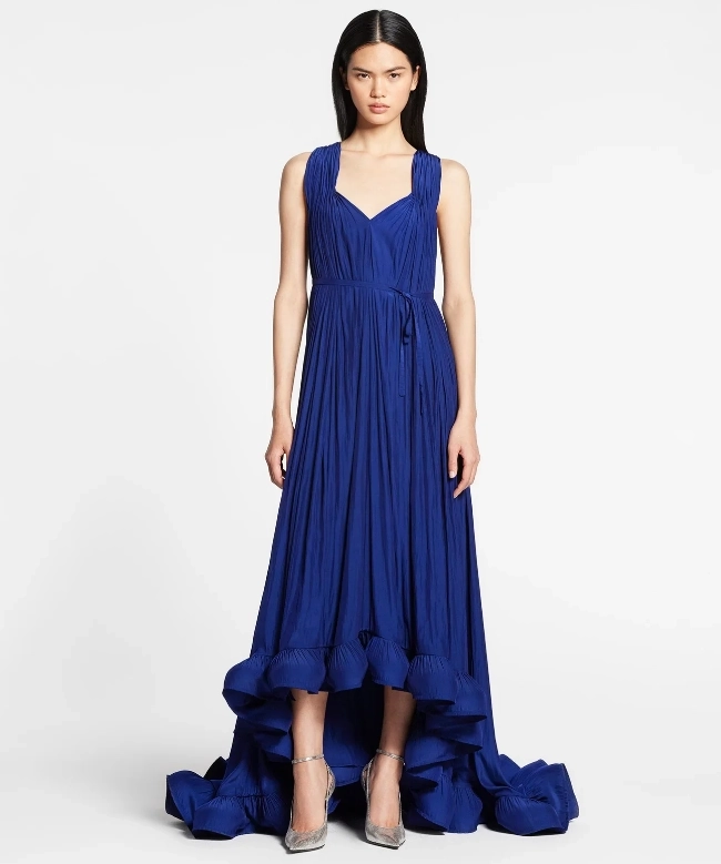 Location Robe de soirée Lanvin, modèle Charmeuse Indigo 3