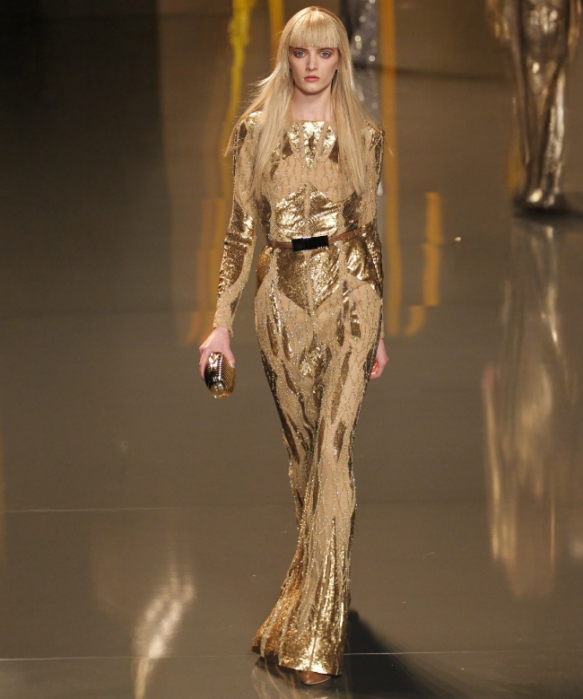 Location Robe de soirée Elie Saab, modèle Gold Lamée FW 2012 1