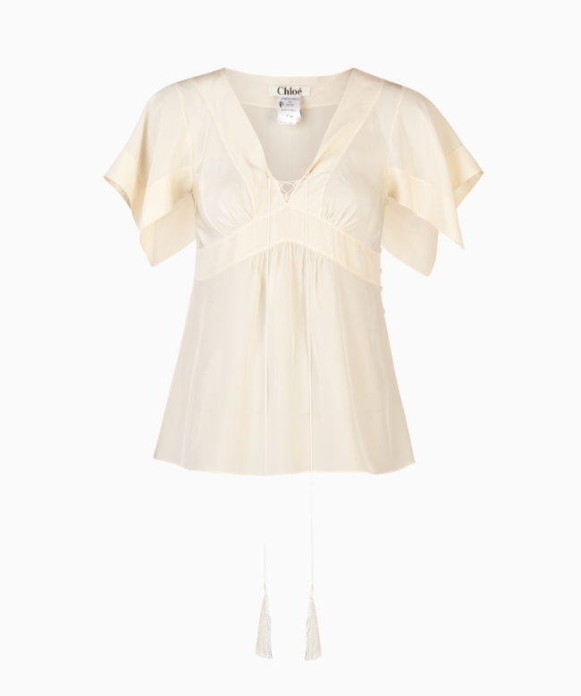Location Top Chloé, modèle Soie Ivoire FW2004 par Phoebe Philo 1