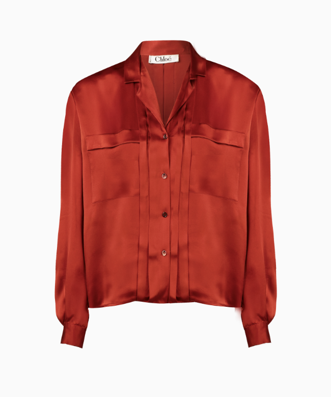 Location et Achat chemise Chloé, modèle Rouge Soie 2