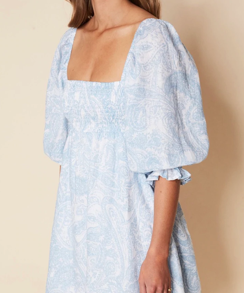 Location Robe de soirée Faithfull The Brand Calista Bleue 3