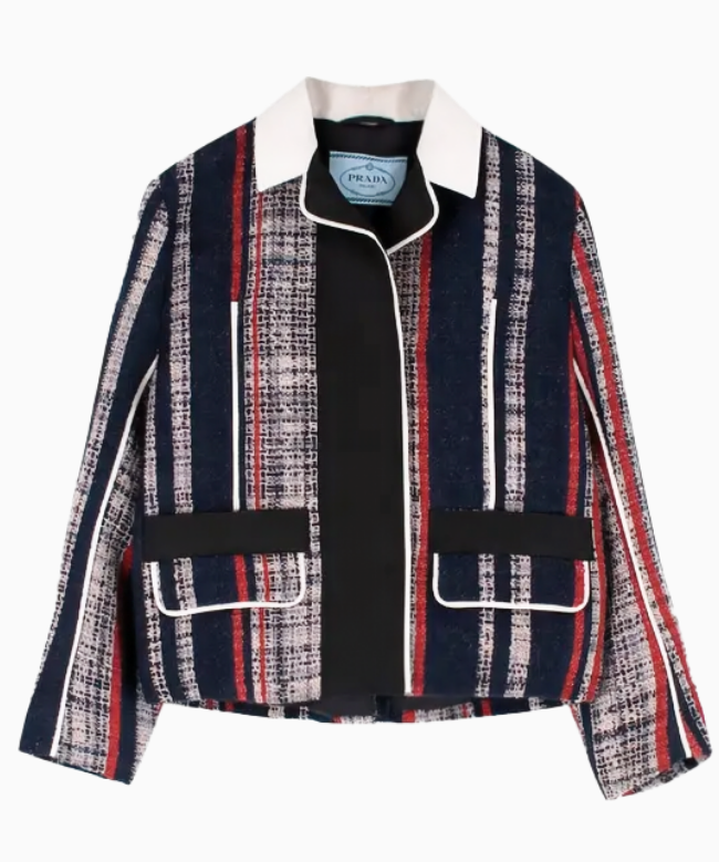 Location et Achat Veste Prada, modèle Tweed Rayé SS2016 2