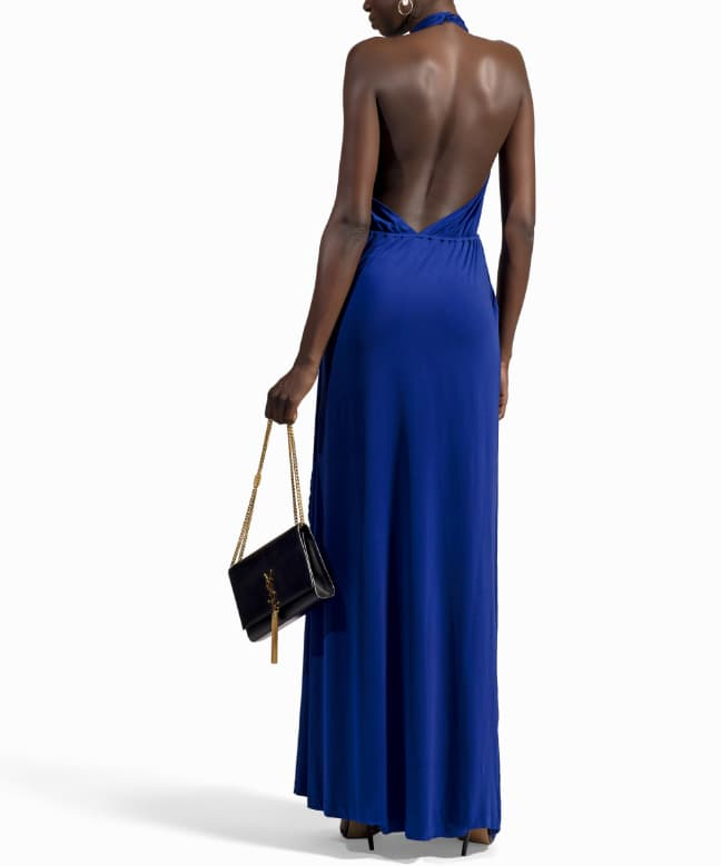 Location Robe de soirée HALSTON HERITAGE Backless Bleu 3