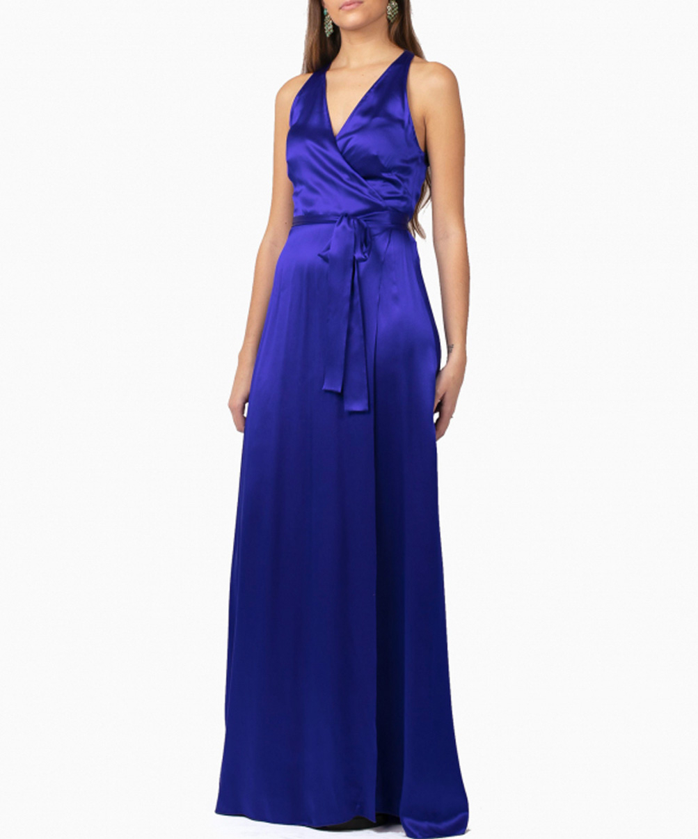 Location Robe de soirée Diane Von Furstenberg Paola Blue Wrap 1
