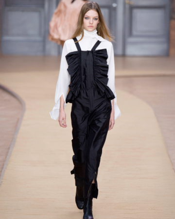 Chemise Crêpe Ivoire À Nœud Col  Fall 2016