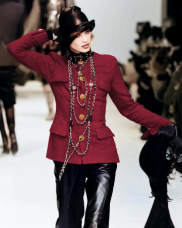 Veste Tweed Burgundy And Gold FW1992