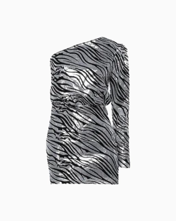 Robe One Shoulder Zebra Sequin