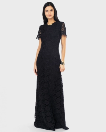 Robe Noire En Dentelle