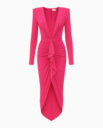 Robe Drapé Fuchsia