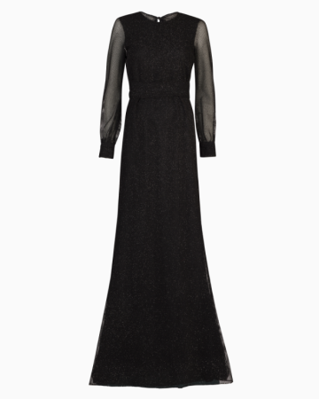 Robe Résille Noire Brillante