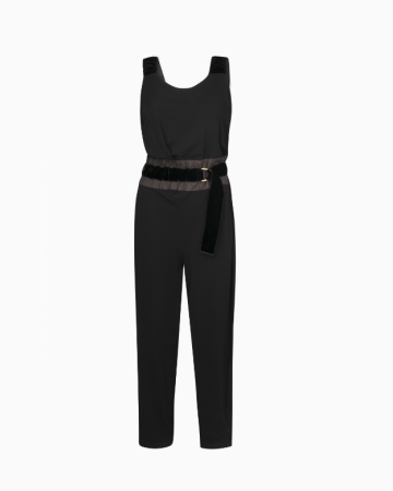 Combinaison Noire Bi-Matière