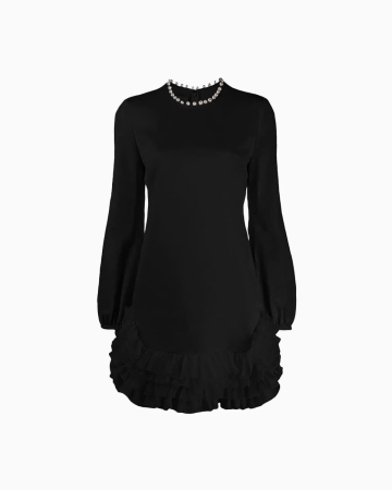 Robe Noire à Volants