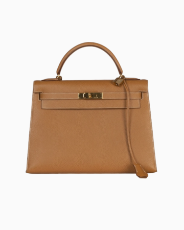 Sac à main Hermès Kelly 32 cm en cuir Courchevel gold