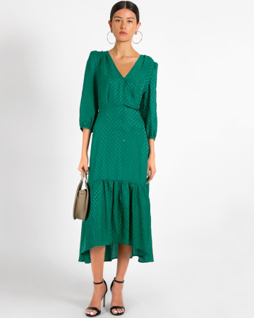 Robe À Pois Vert