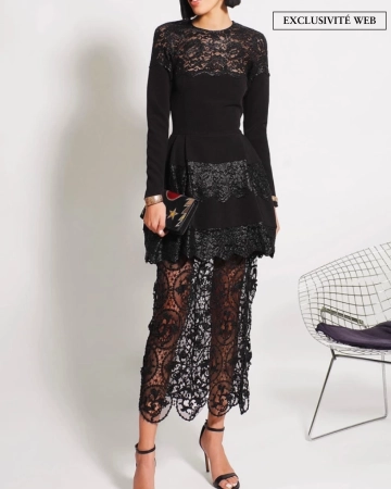 Robe Crepe Noire Patineuse