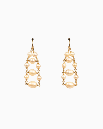 Boucles D'oreilles Rail Pop Corn Blanc