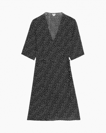 Robe Floral Wrap Dress Black-Exclusivité web